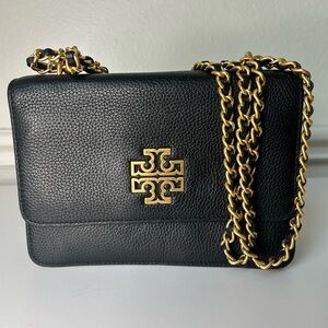 Tory Burch Black Crossbody with Gold Chain